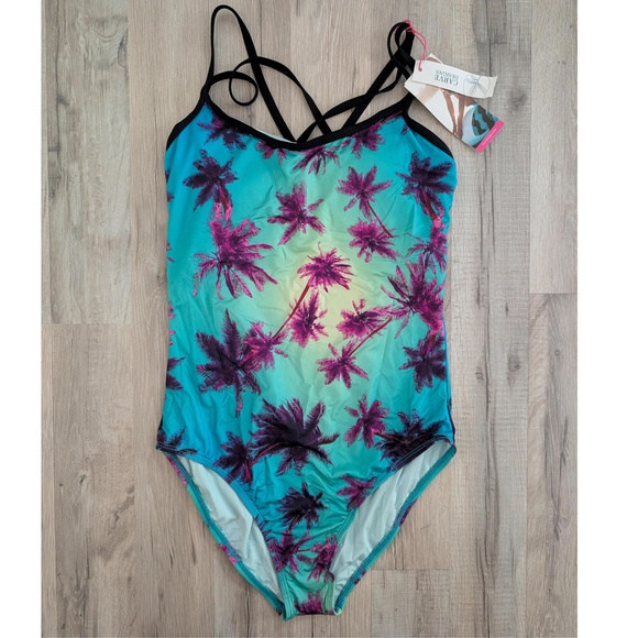 NWT Carve Designs Palms Print Beacon Swimsuit, Large (A3) - Picture 1 of 8
